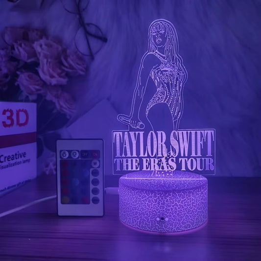 Tyler 3D Night Lights Music Party Supplies Fan Favorite Decoration 16 Color Changing Touch 3D Illusion Swifties Table Lamps