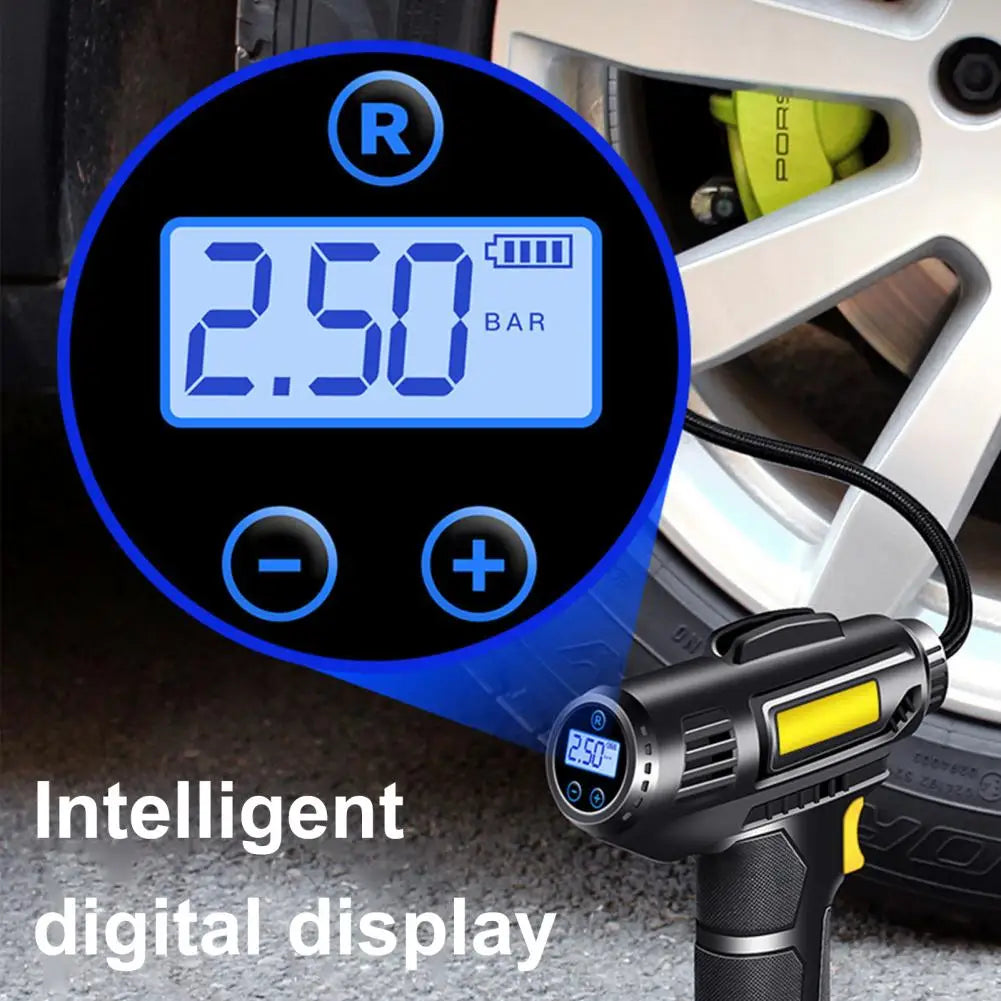 120W Car Air Pump Electric Car Tire Inflatable Pump Portable Rechargeable Air Compressor Digital Auto Tire Inflator Equipment