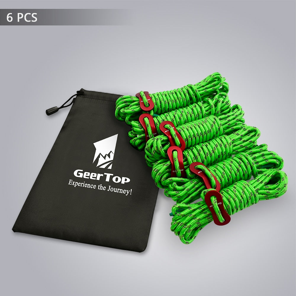 Reflective Tent Rope 13ft 4mm Camping Rope with Aluminum Tensioner Tightener Guy Line Equipment for Outdoor Survival-4